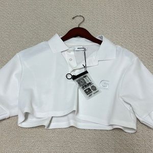 Danielle Guizio cropped collared shirt